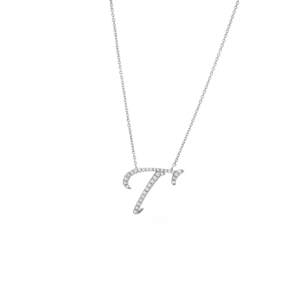 Diamond t deals initial necklace