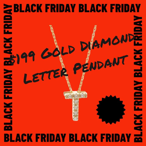 Sale $199 Black Friday Diamond 14 KT A-Z block letter necklace