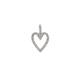 14 KT Diamond Modern Open Heart Pendant