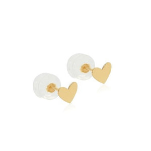 14 KT Small Hearts push screw back earrings