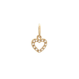 14 KT Diamond Charms Open Heart