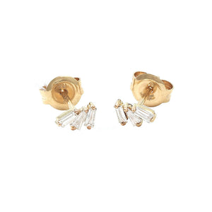 14 KT Diamond Baguette Earrings