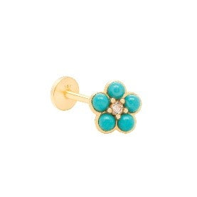 14 KT Prong Set flower turquoise bead set