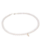 14 KT Children's Pearl cross necklace