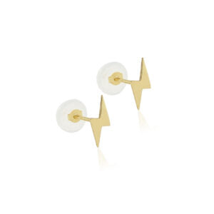 14 KT Lightening Bolt Push screw back earrings