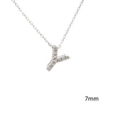 14 KT Diamond Initial Letter Necklace with chain A-Z