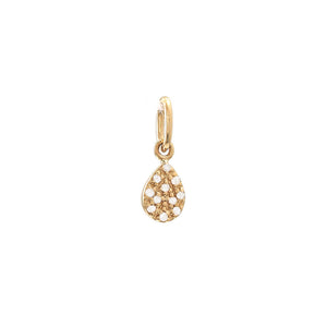 14 KT Diamond Pearl shape charm