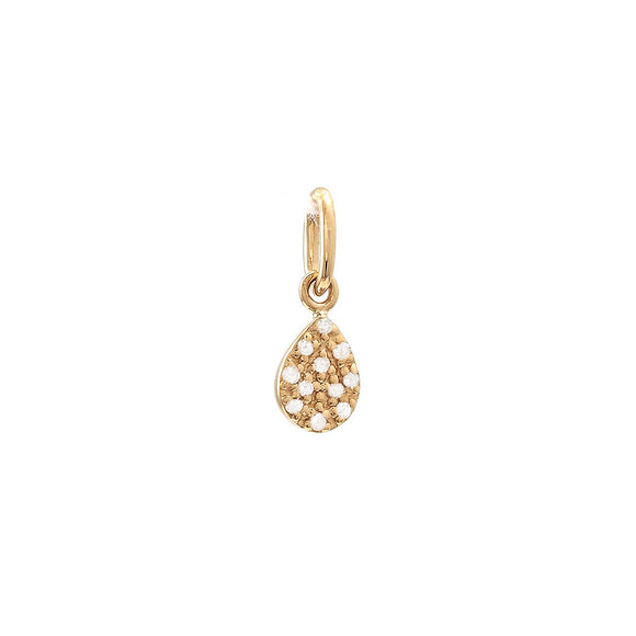 14 KT Diamond Pearl shape charm