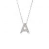 14 KT Diamond Initial Letter Necklace with chain A-Z