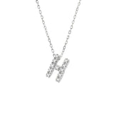 14 KT Diamond Initial Letter Necklace with chain A-Z