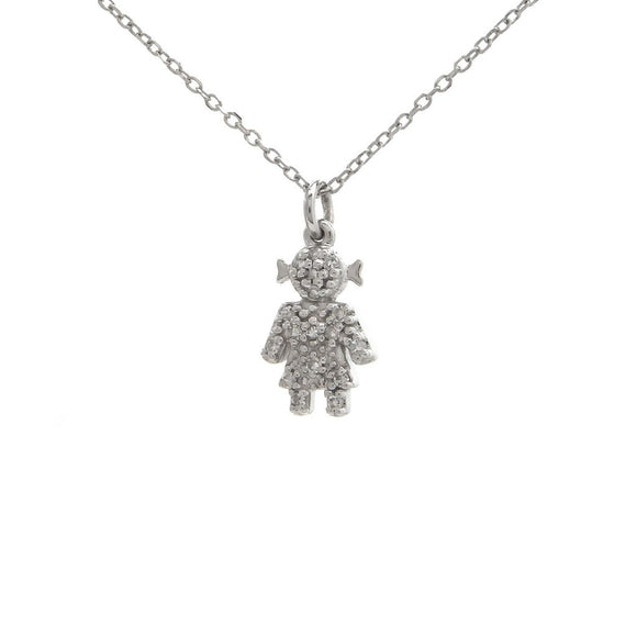 14 KT Diamond Boy and Girl Necklace