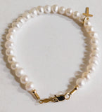 14 KT Mindy Harris Pearl Cross Bracelet