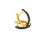 14 KT Huggie Earring black cz stones