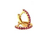 14 KT Fushia CZ skinny huggie earrings