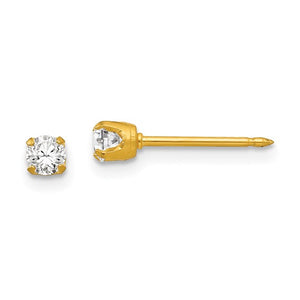 18 KT Round 3mm piercing earring baby