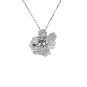 Sterling Flower with diamond stems with 8 small stones