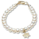 14 KT Baby Pearl Naming Star of David Bracelet (4.75 IN)